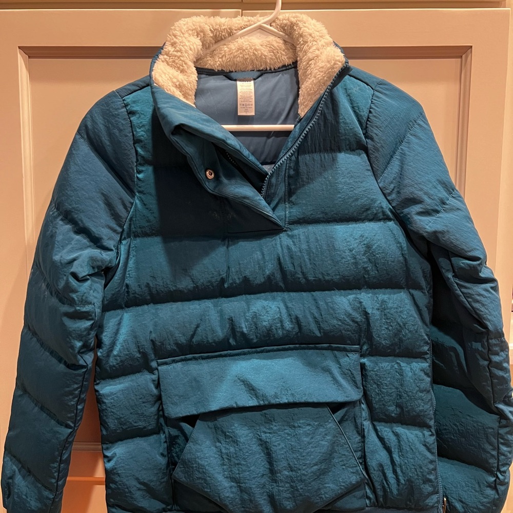 Ivivva by Lululemon Strike Out the Cold Pullover puffer jacket teal size 12